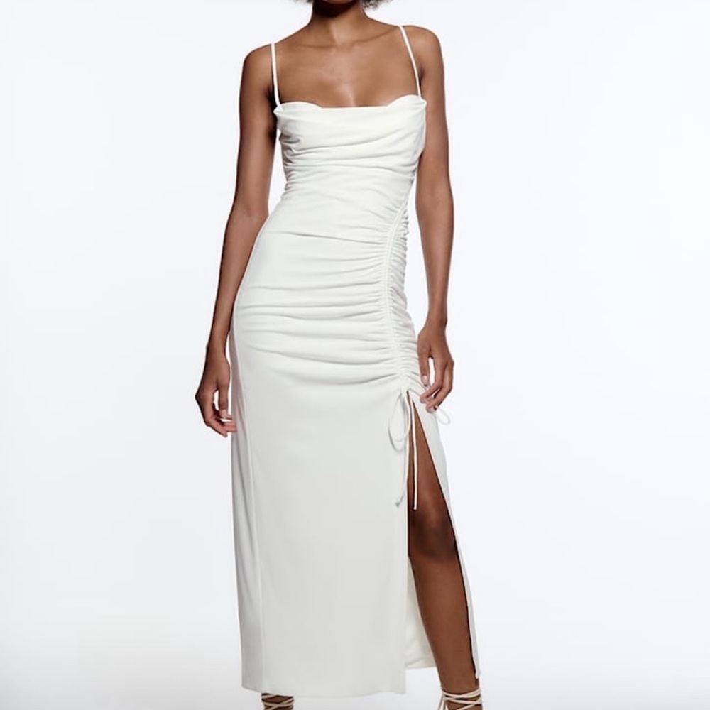 Zara draped midi dress